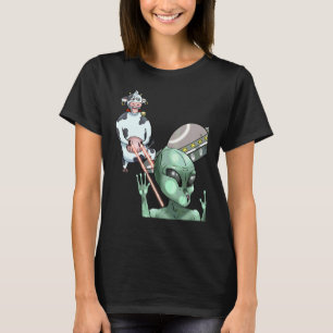 Cow Alien Ufo Spaceship Galaxy Science Fiction T-Shirt