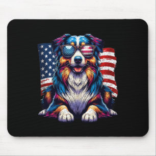 Cow America Flag 4th Of July Beef Cow Face Flag  Mouse Mat