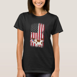Cow American Flag Boys Girls Men Women Fourth Of J T-Shirt