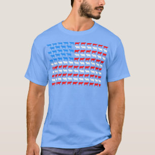 Cow American Flag July 4th Farmer Cattle USA Heife T-Shirt