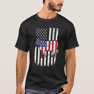 Cow American Flag Usa 4th Of July Cattle Cow For M T-Shirt
