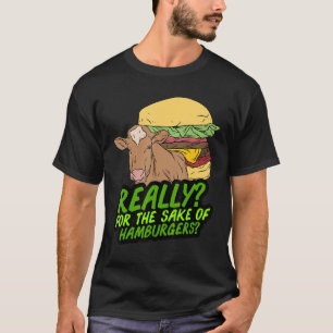 Cow And Burger Vegan T-Shirt