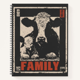 Cow and Calf Family – Rustic Mother and Baby Notebook