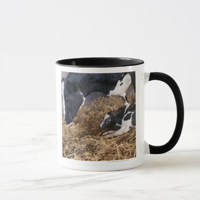 Cow and Calf in Hay Mug (Right)