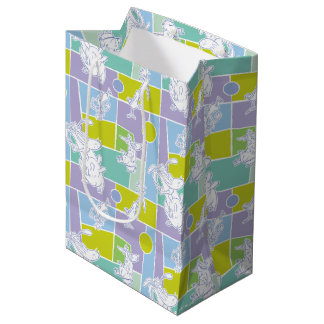 Cow and Chicken Colour Block Pattern Medium Gift Bag