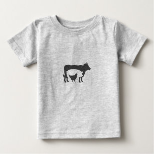 Cow and chicken farm photo baby T-Shirt