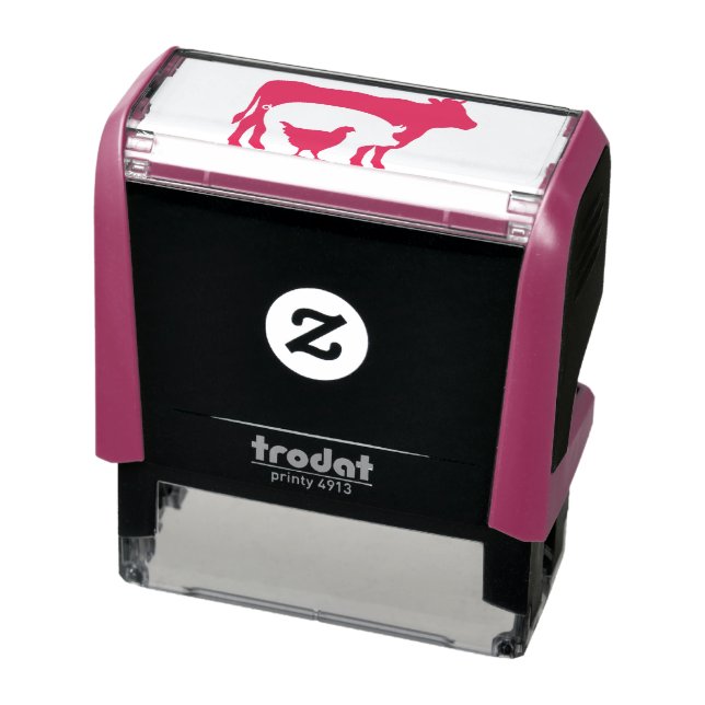 Cow and chicken farm photo self-inking stamp (Product)