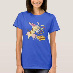 Cow and Chicken Hug Graphic T-Shirt
