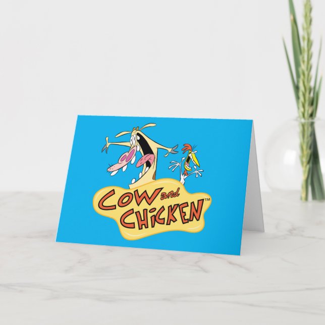 Cow and Chicken Logo Graphic Card (Front)