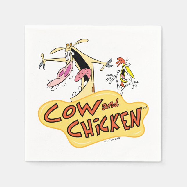 Cow and Chicken Logo Graphic Napkin (Front)
