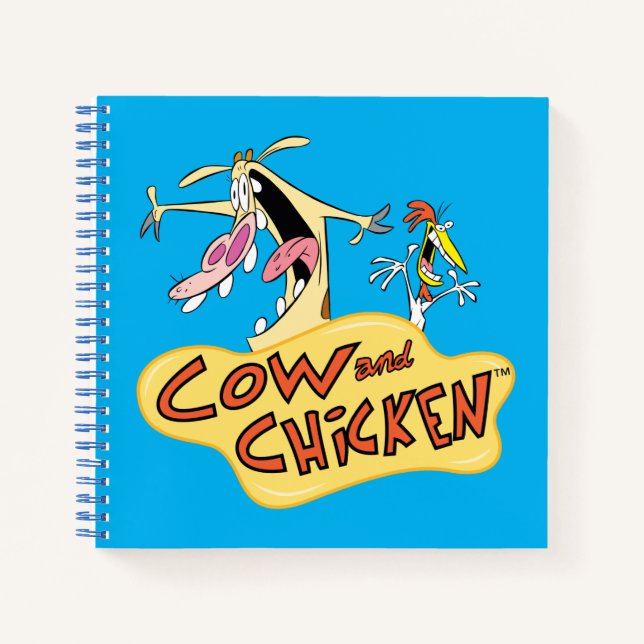 Cow and Chicken Logo Graphic Notebook (Front)