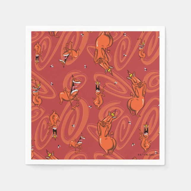 Cow and Chicken Red Guy Pattern Napkin (Front)