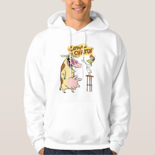 Cow and Chicken Smiling Graphic Hoodie