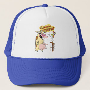 Cow and Chicken Smiling Graphic Trucker Hat