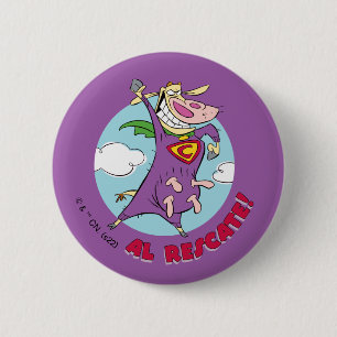Cow and Chicken Super Cow Al Rescate! 6 Cm Round Badge