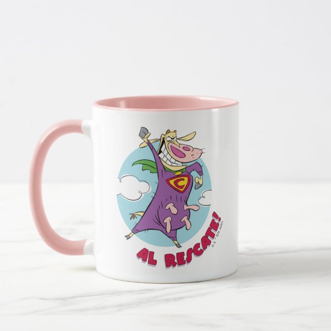 Cow and Chicken Super Cow Al Rescate! Mug (Left)
