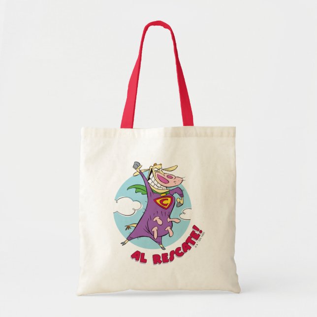 Cow and Chicken Super Cow Al Rescate! Tote Bag (Front)
