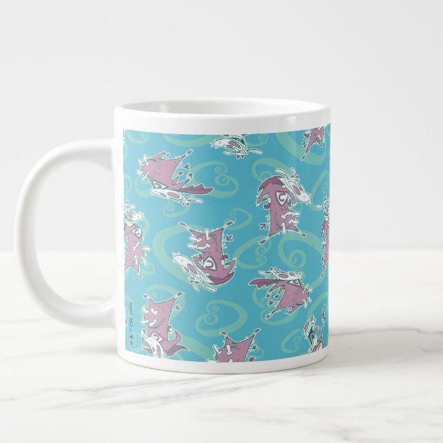 Cow and Chicken Super Cow Pattern Large Coffee Mug (Left)