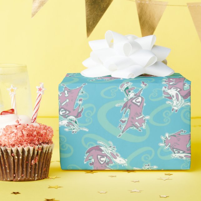 Cow and Chicken Super Cow Pattern Wrapping Paper (Birthday Party)