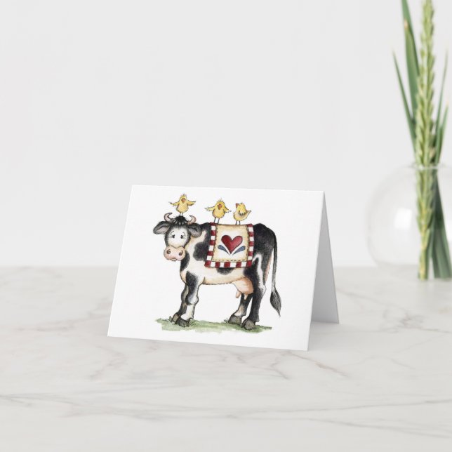 Cow and Chicks - Note Card (Front)