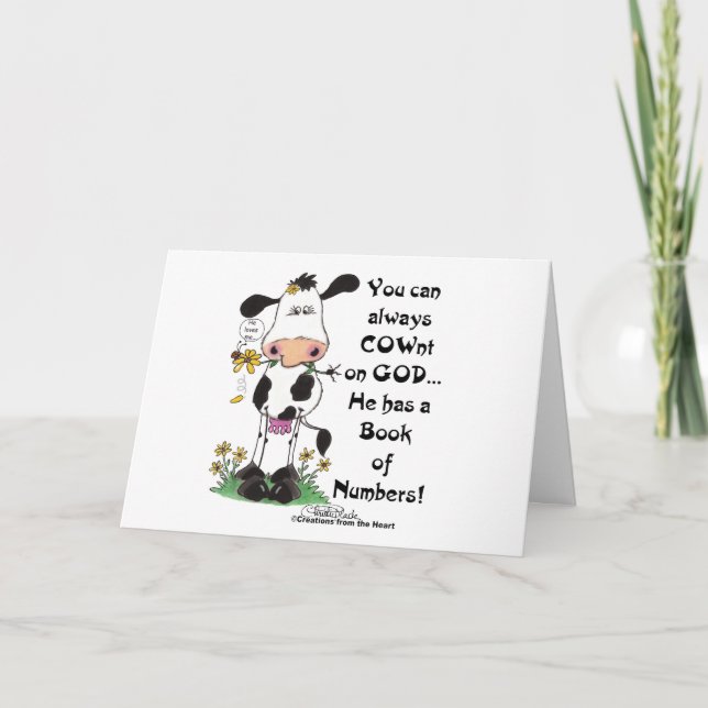Cow and Ladybug COWnt on God Card (Front)