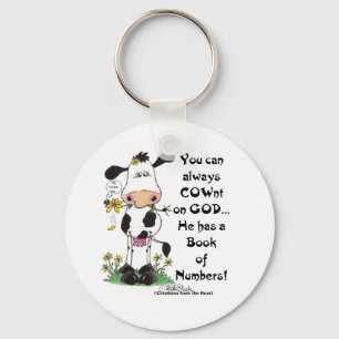 Cow and Ladybug COWnt on God Key Ring