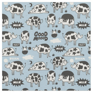 Cow and milk fabric