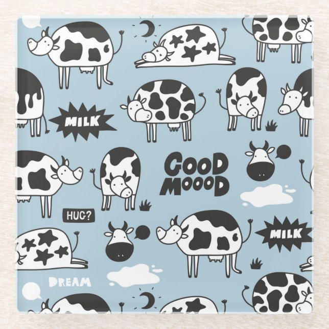 Cow and milk glass coaster (Front)