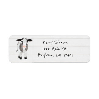 Cow and shiplap farmhouse - address label template