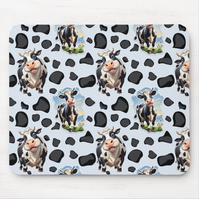 Cow Animal Pattern Design  Mouse Mat (Front)