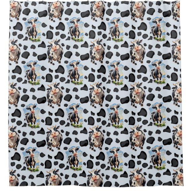 Cow Animal Pattern Design  Shower Curtain (Front)