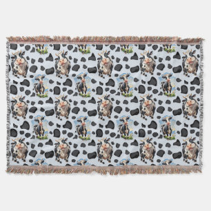 Cow Animal Pattern Design Throw Blanket