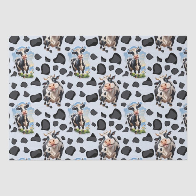 Cow Animal Pattern Design  Tissue Paper (Front)