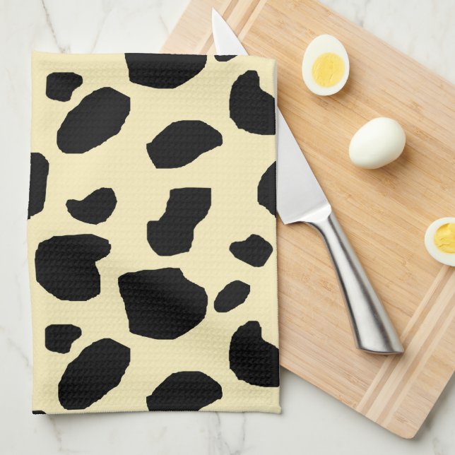 Cow Animal Skin Colour Pattern Design  Tea Towel (Quarter Fold)