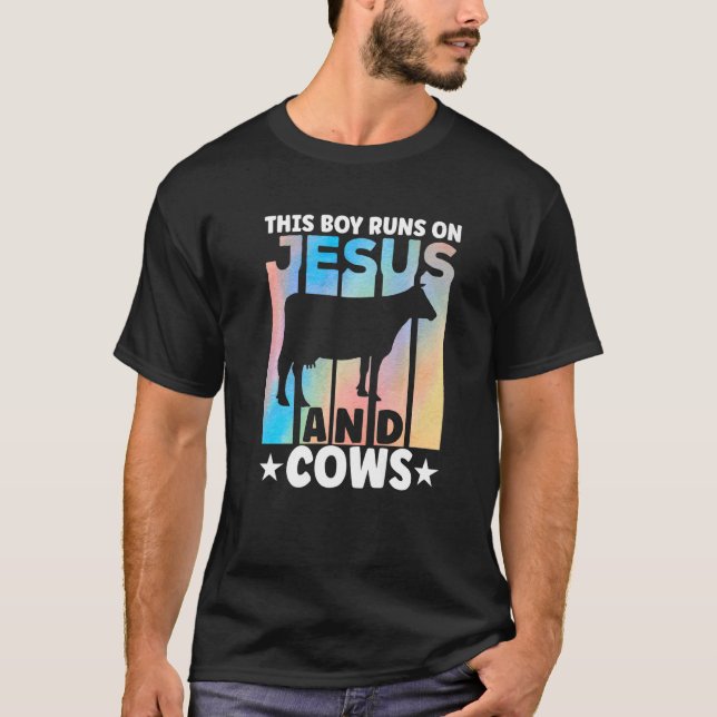 Cow Apparel Farmer Cows Lover for Boys Premium T-Shirt (Front)