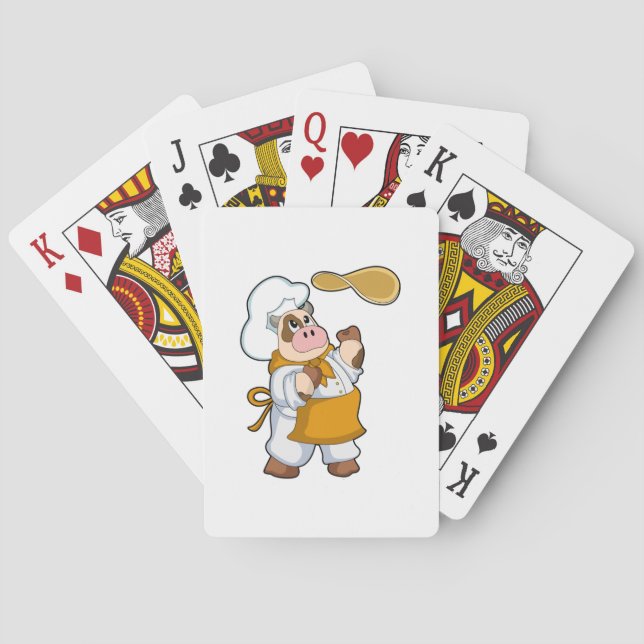 Cow as Cook with Dough Playing Cards (Back)