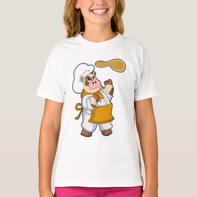 Cow as Cook with Dough T-Shirt (Front)