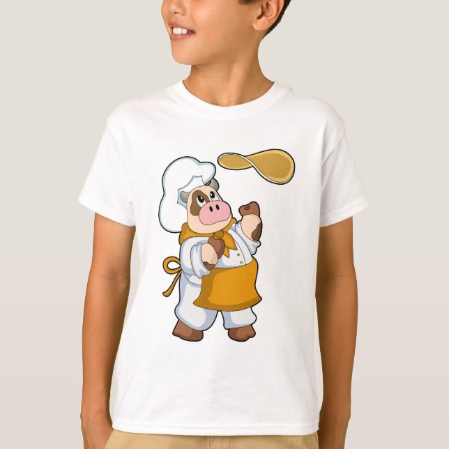 Cow as Cook with Dough T-Shirt (Front)