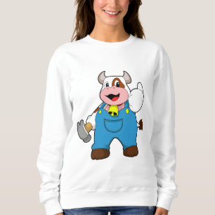 Cow as Craftsman with Hammer Sweatshirt