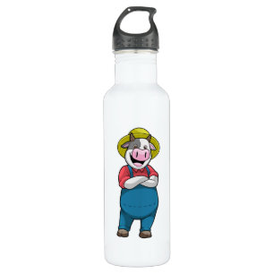 Cow as Farmer with Hat 710 Ml Water Bottle