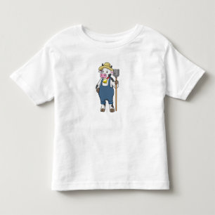 Cow as Farmer with Pitchfork Toddler T-Shirt