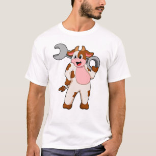 Cow as Mechanic with Wrench T-Shirt