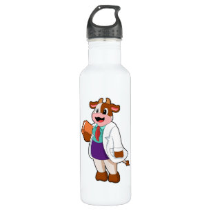 Cow as Nurse with Book 710 Ml Water Bottle