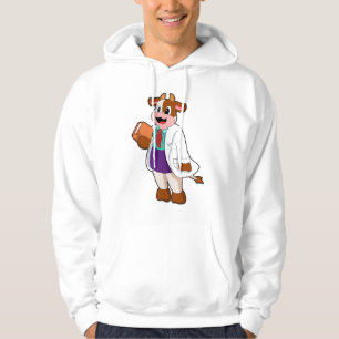 Cow as Nurse with Book Hoodie