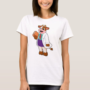 Cow as Nurse with Book T-Shirt