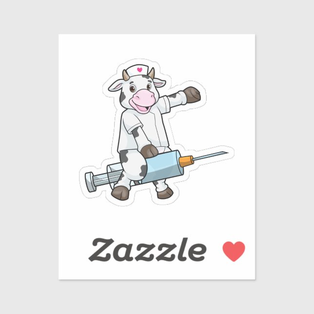 Cow as Nurse with Heart & Syringe (Sheet)