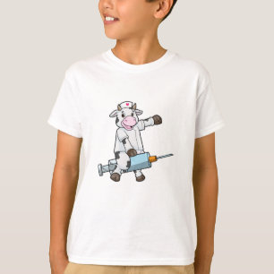 Cow as Nurse with Heart & Syringe T-Shirt