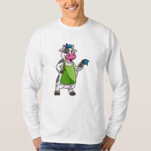Cow as Painter with Paint & Apron T-Shirt