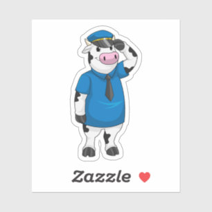 Cow as Police officer with Police hat