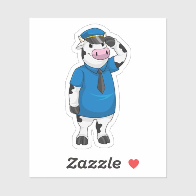 Cow as Police officer with Police hat (Sheet)